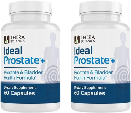 Ideal Prostate Plus Therabotanics Advanced Men's Prostate Support with Saw Palmetto, Lycopene - Natural Relief - 2 Bottles