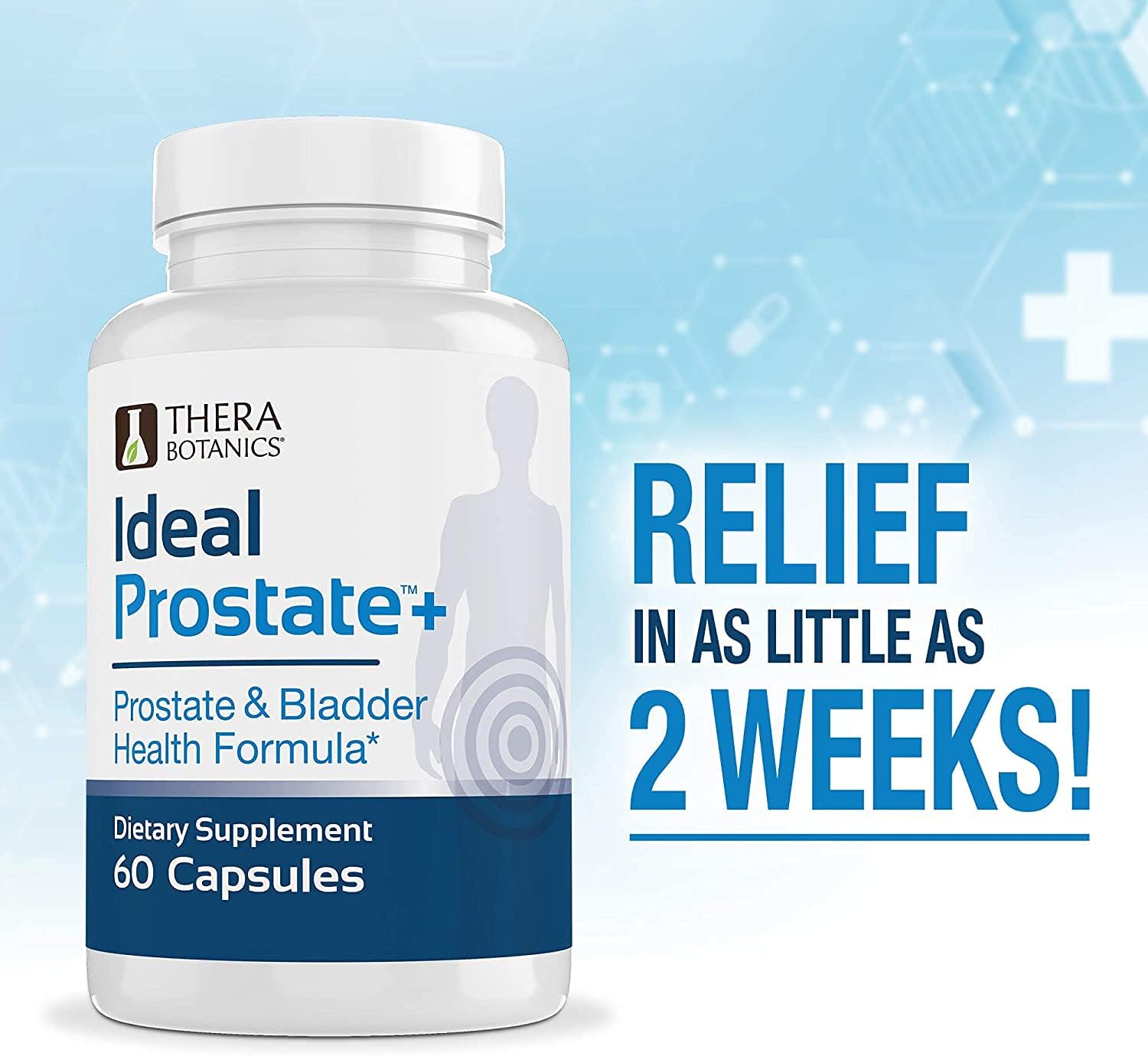 Ideal Prostate Plus Therabotanics Advanced Men's Prostate Support with Saw Palmetto, Lycopene - Natural Relief - 2 Bottles