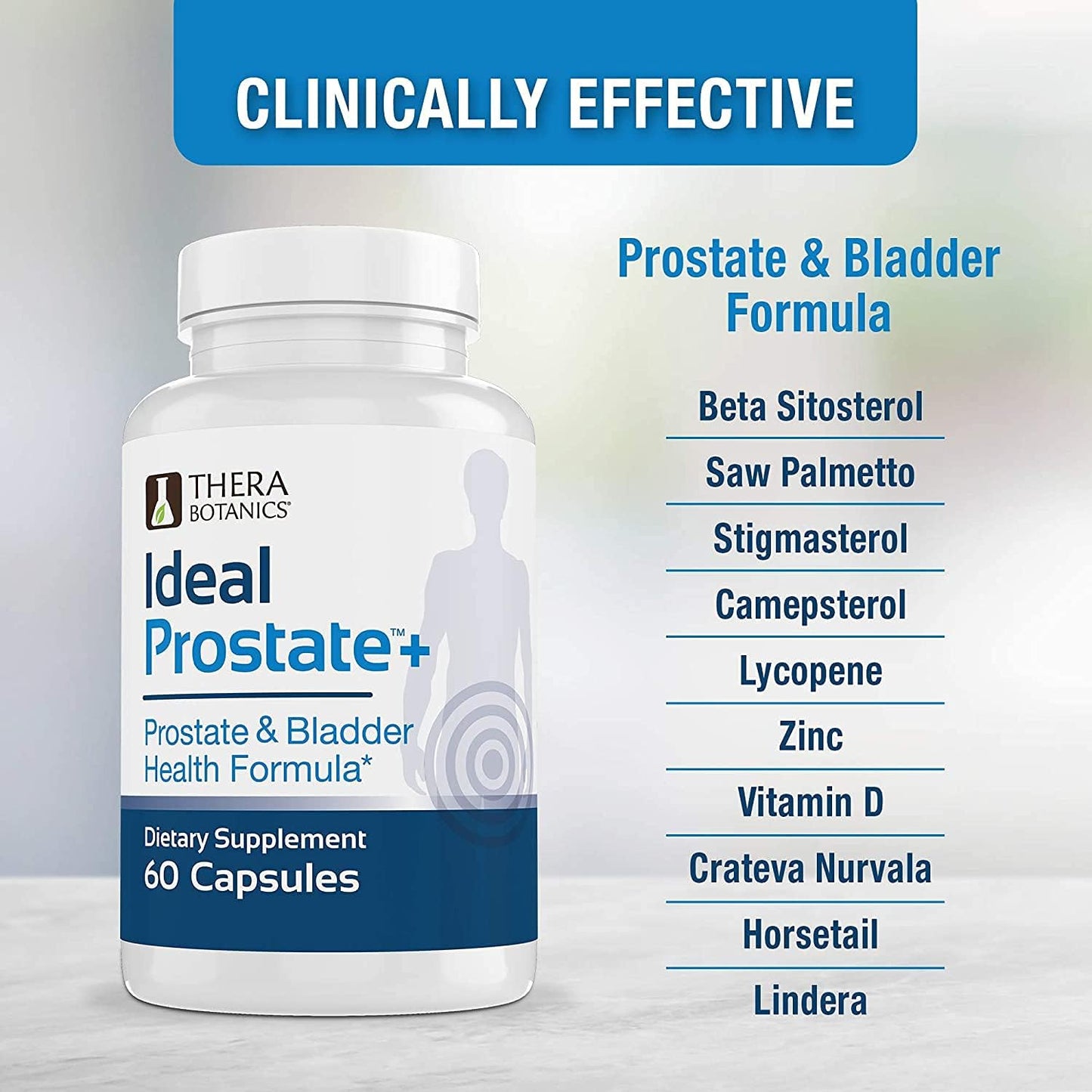 Ideal Prostate Plus Therabotanics Advanced Men's Prostate Support with Saw Palmetto, Lycopene - Natural Relief - 2 Bottles