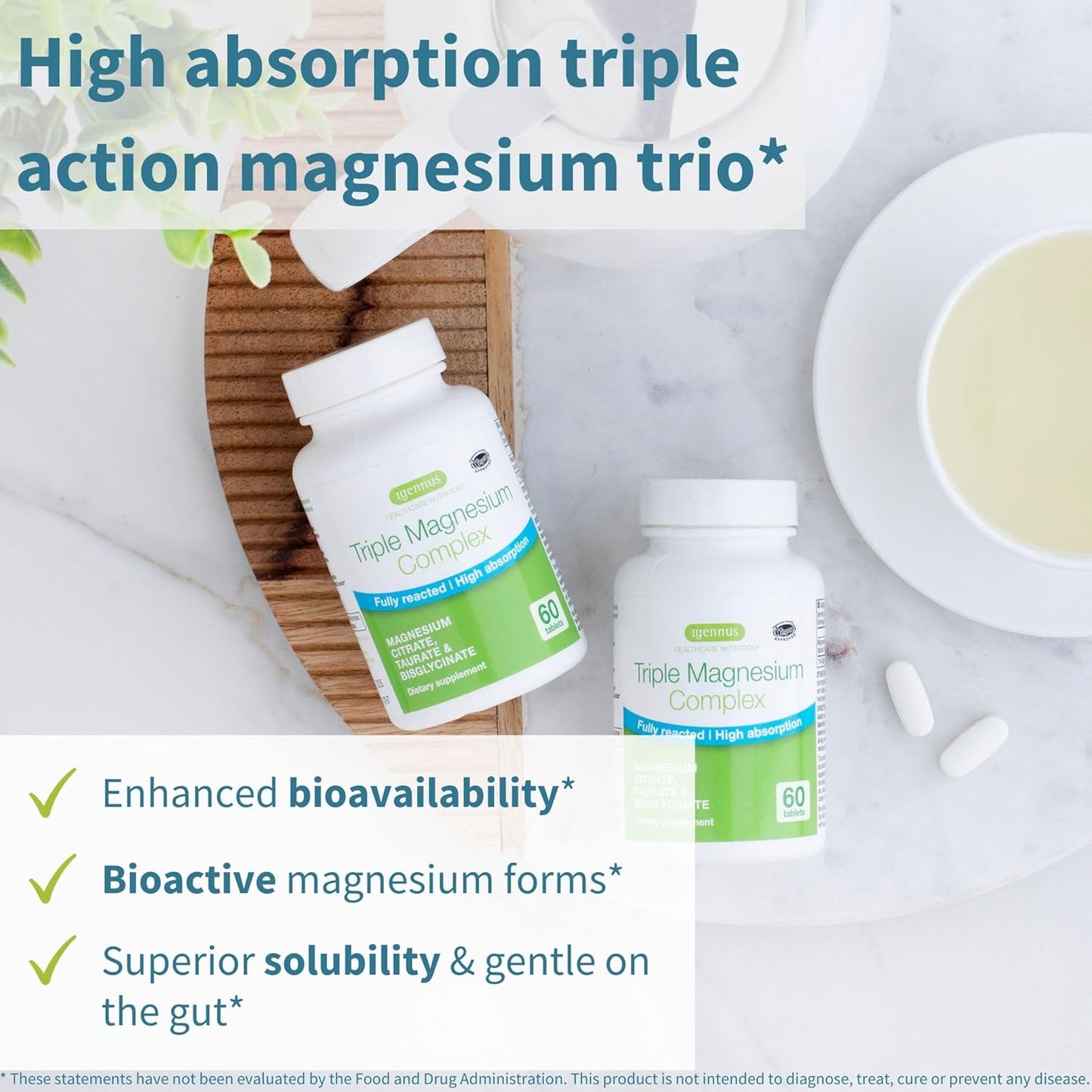 Igennus Triple Magnesium & Zinc Complex Bundle for High Absorption - Vegan Friendly with Copper - by Igennus