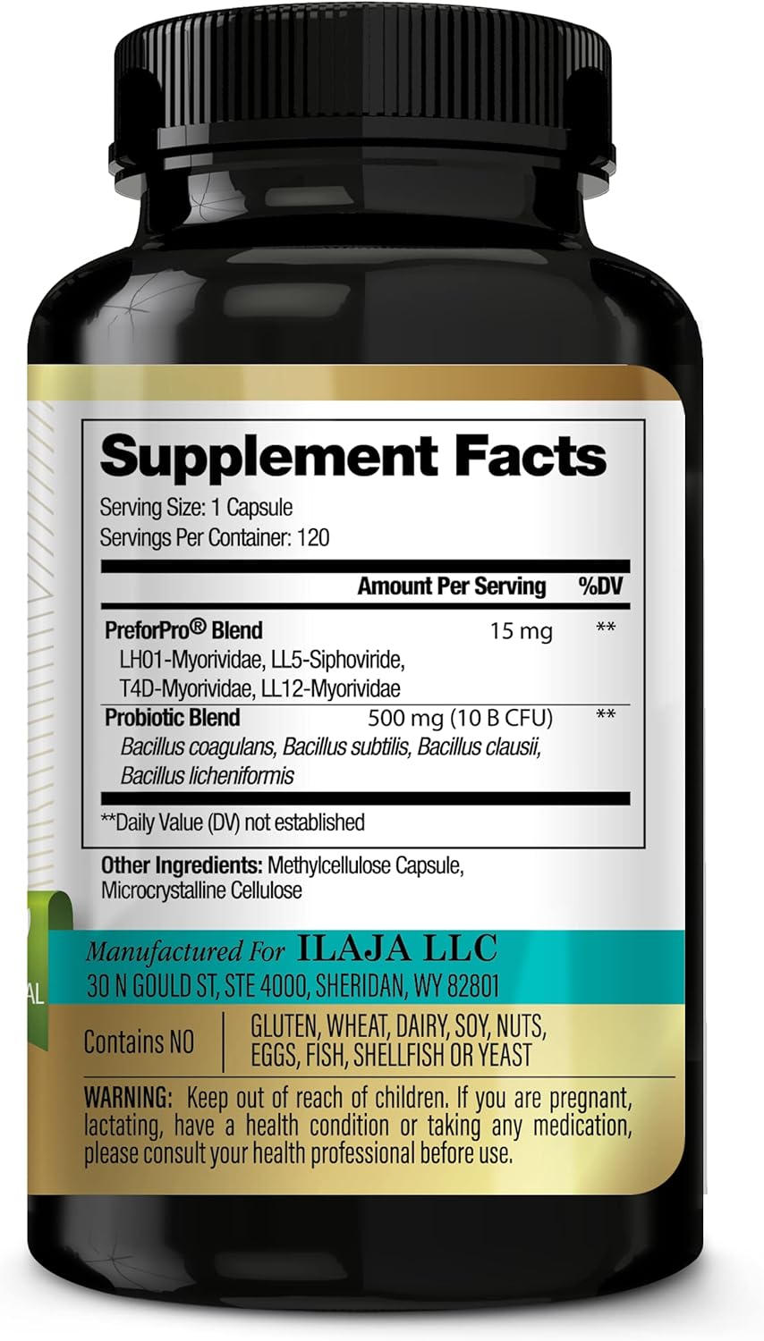 ILAJA Spore Supreme Probiotic Capsules - 4 Strain Formula with Prebiotic - 4 Month Supply - No Refrigeration Needed