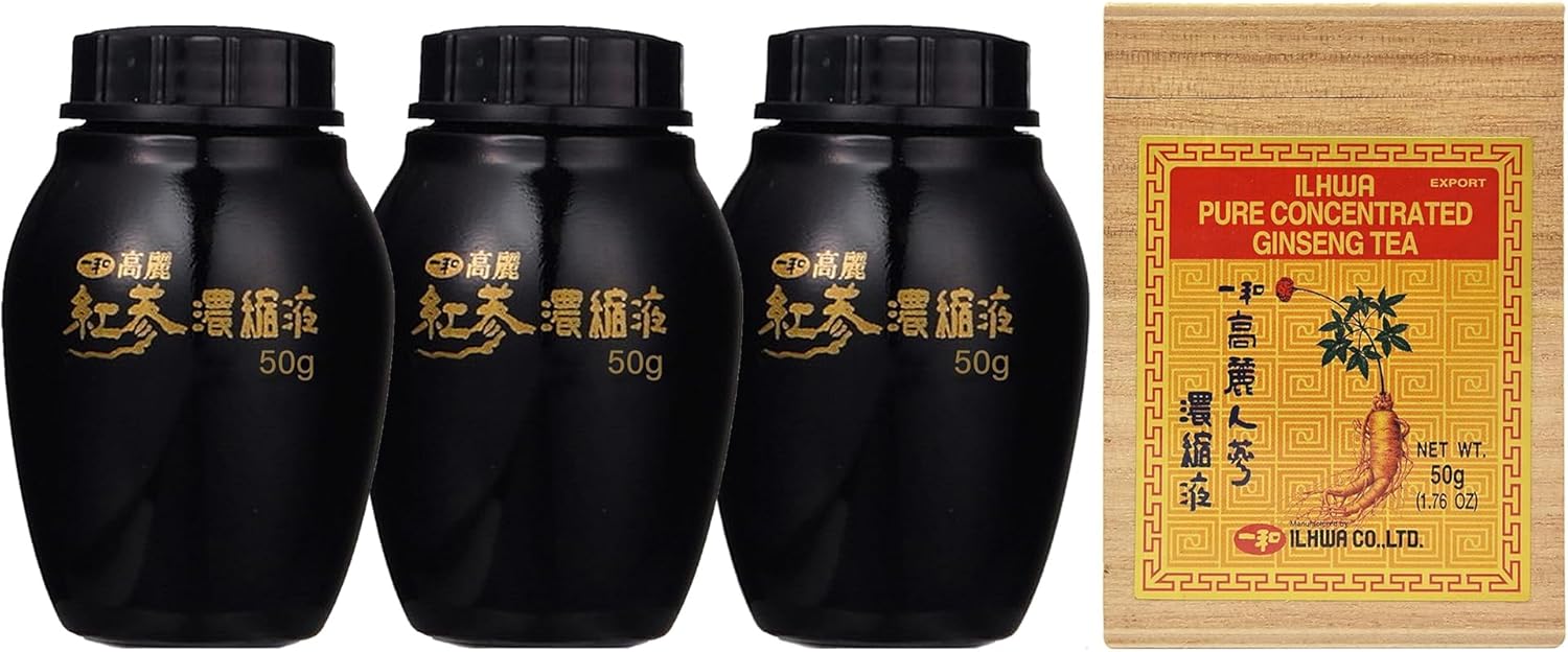 ILHWA Korean Concentrated Ginseng Extract - Pack of 3, 1.76 oz Each - Premium Ginseng Supplement