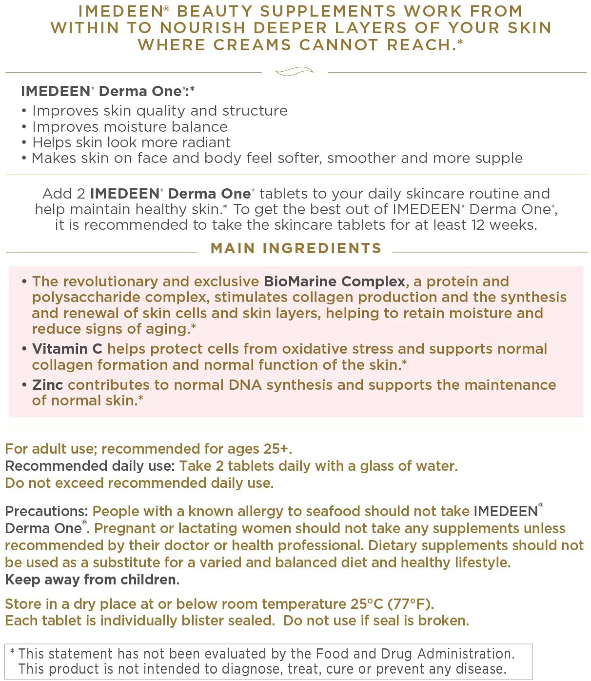 Imedeen Derma One Marine Complex Antioxidant Supplement for First Signs of Aging