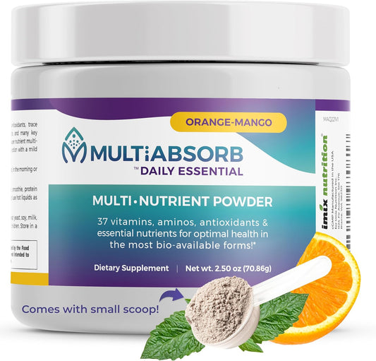 Imix Nutrition MultiAbsorb Daily Essential Multi-Nutrient Powder - Vitamins, Minerals, Antioxidants - Natural Orange-Mango Flavor - Non-GMO - 30 Servings