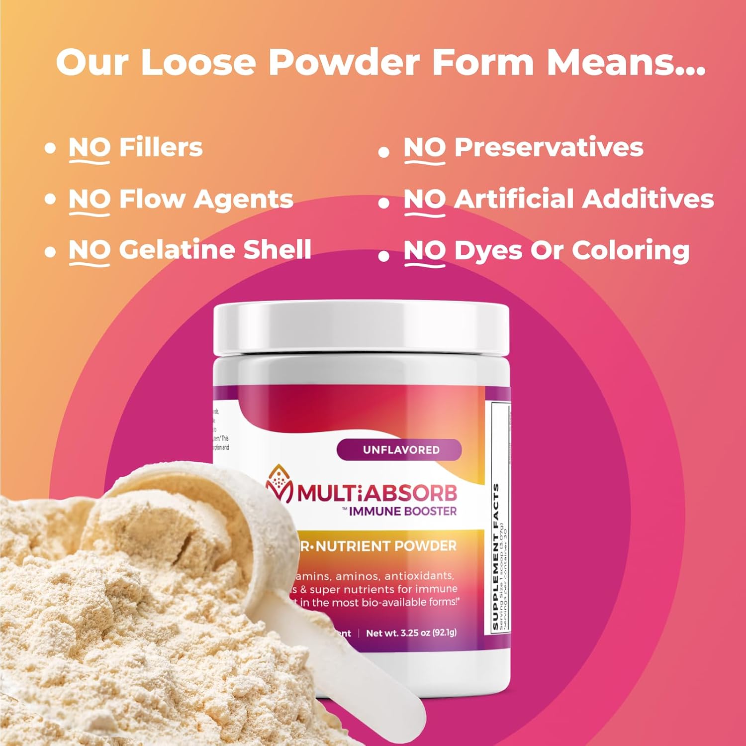 Imix Nutrition MultiAbsorb Immune Booster Powder - Vitamins, Minerals, Antioxidants for Optimal Health & Immune Support, Non-GMO, 30 Servings