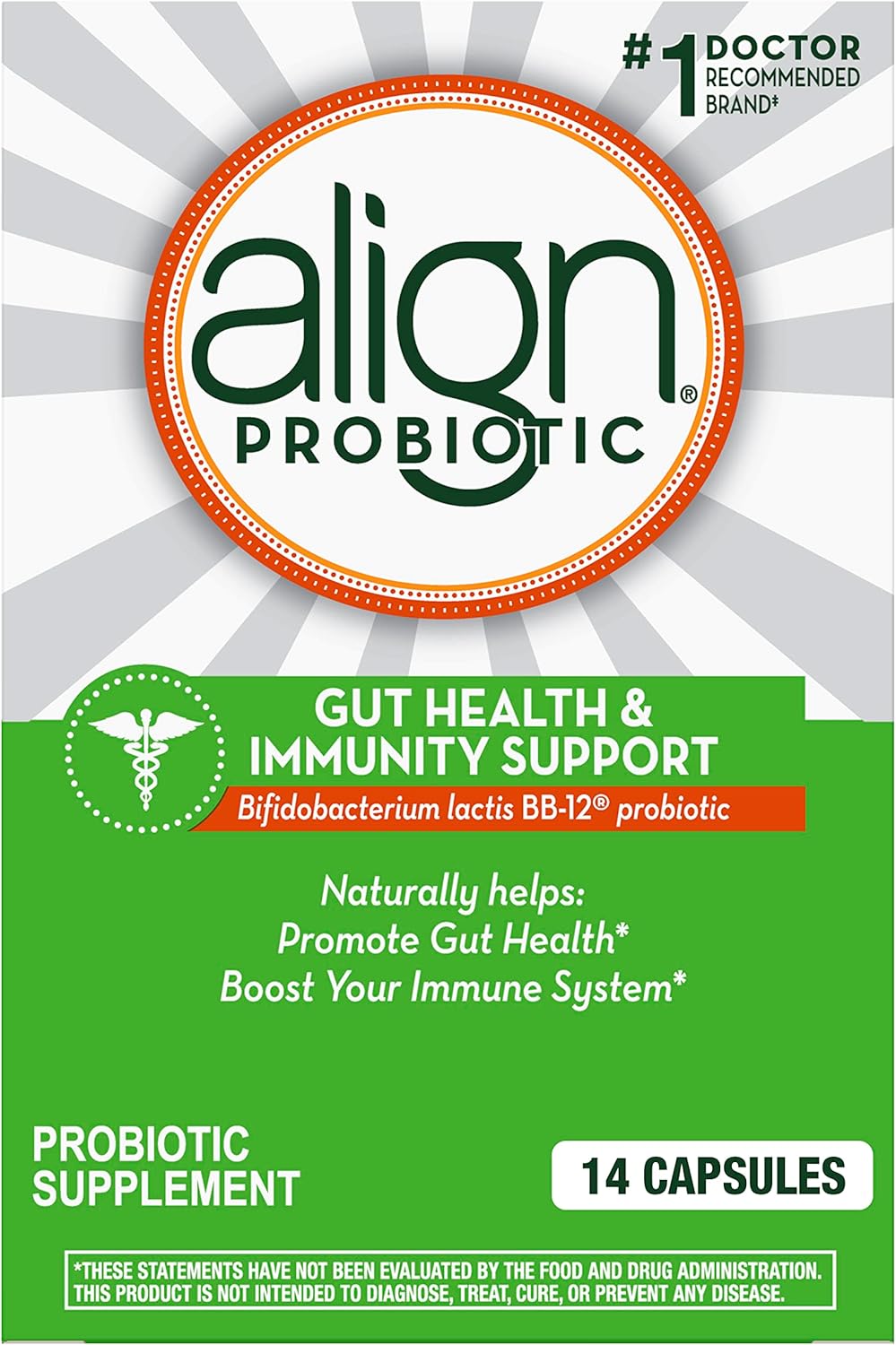 Immune and Digestive Health Probiotic for Men and Women, Daily Support, 14 Capsules