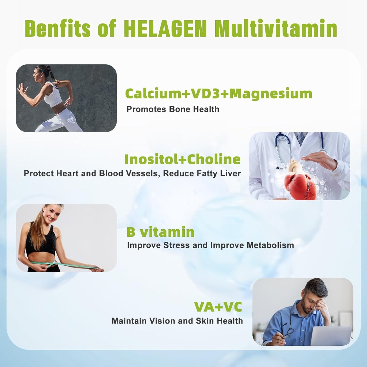 Immune Boosting Adult Multivitamin with Vitamin A, C, D3, E & Minerals for Energy & Brain Health, 150 Tablets, Gluten Free