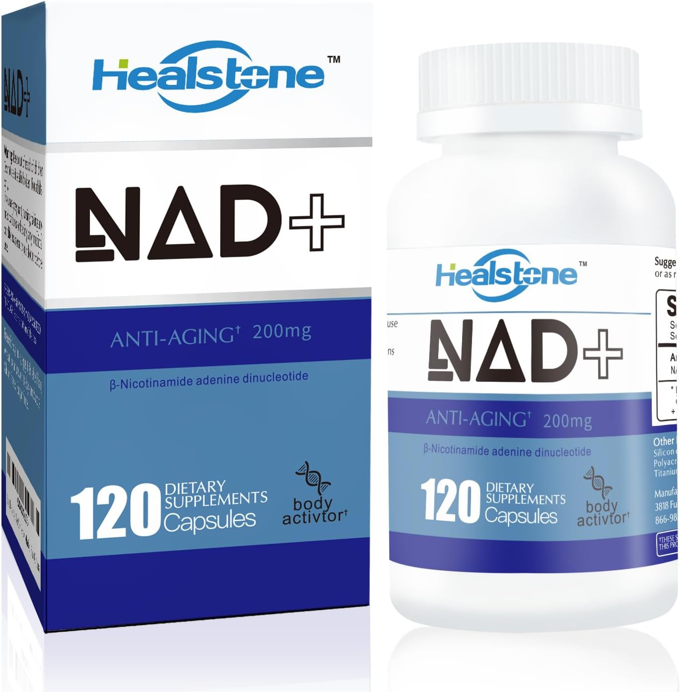 Immune Boosting Adult Multivitamin/Multimineral with 200mg NAD+ Capsules for Anti Aging in Women and Men