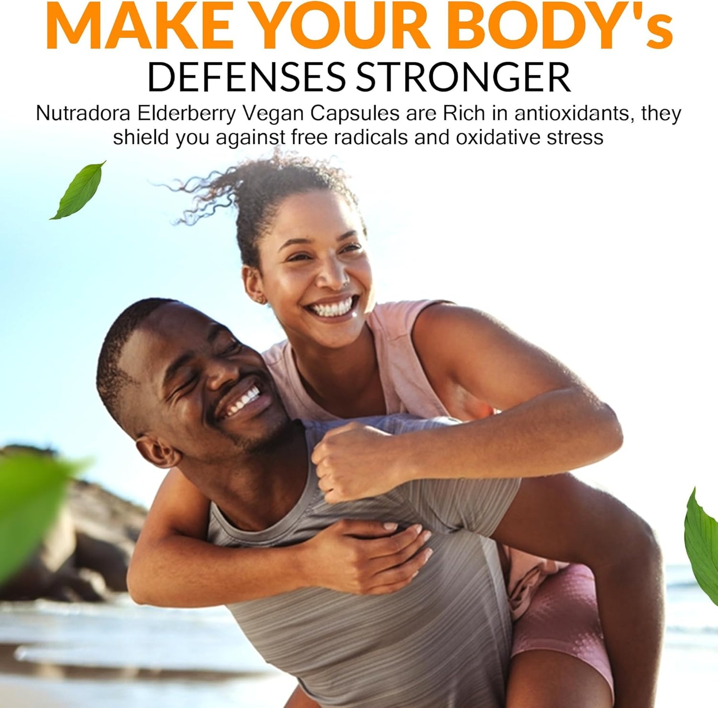Immune-Boosting Elderberry Capsules with Zinc, Vitamin C, E, & B6 - Antioxidant Support for Adults, Non-GMO, 60 Capsules - Nutradora