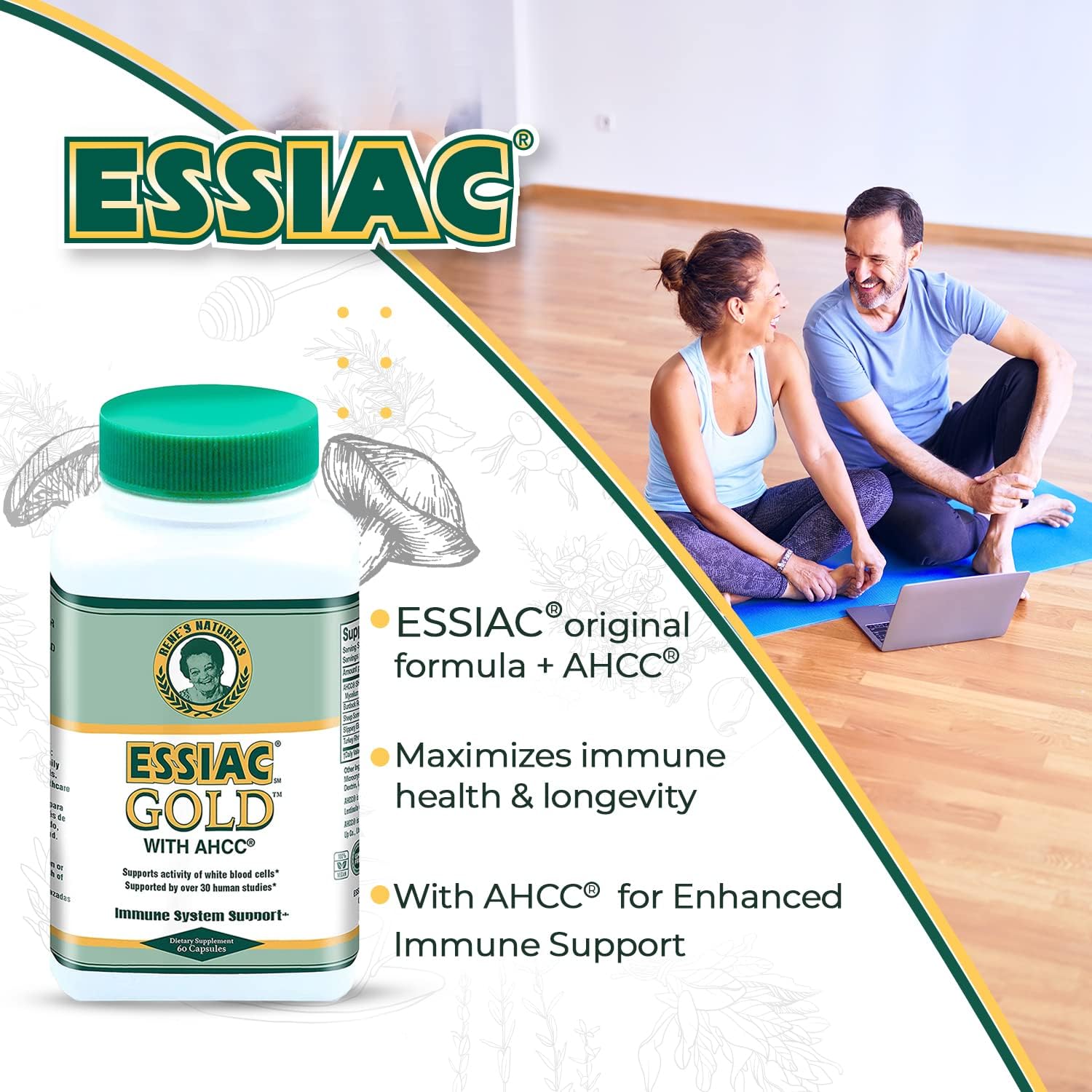 Immune-Boosting Essiac Tea Power Bundle with AHCC Mushroom Extract for Daily Support