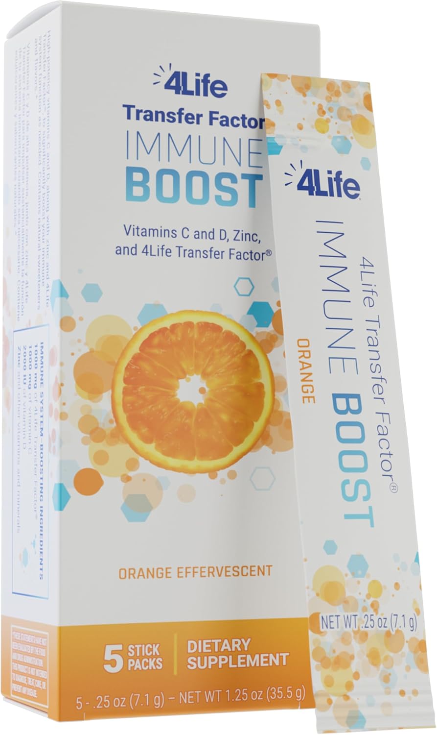 Immune Boosting Powder Packs with Transfer Factor, Zinc, and Vitamin C for Wide Spectrum Defense