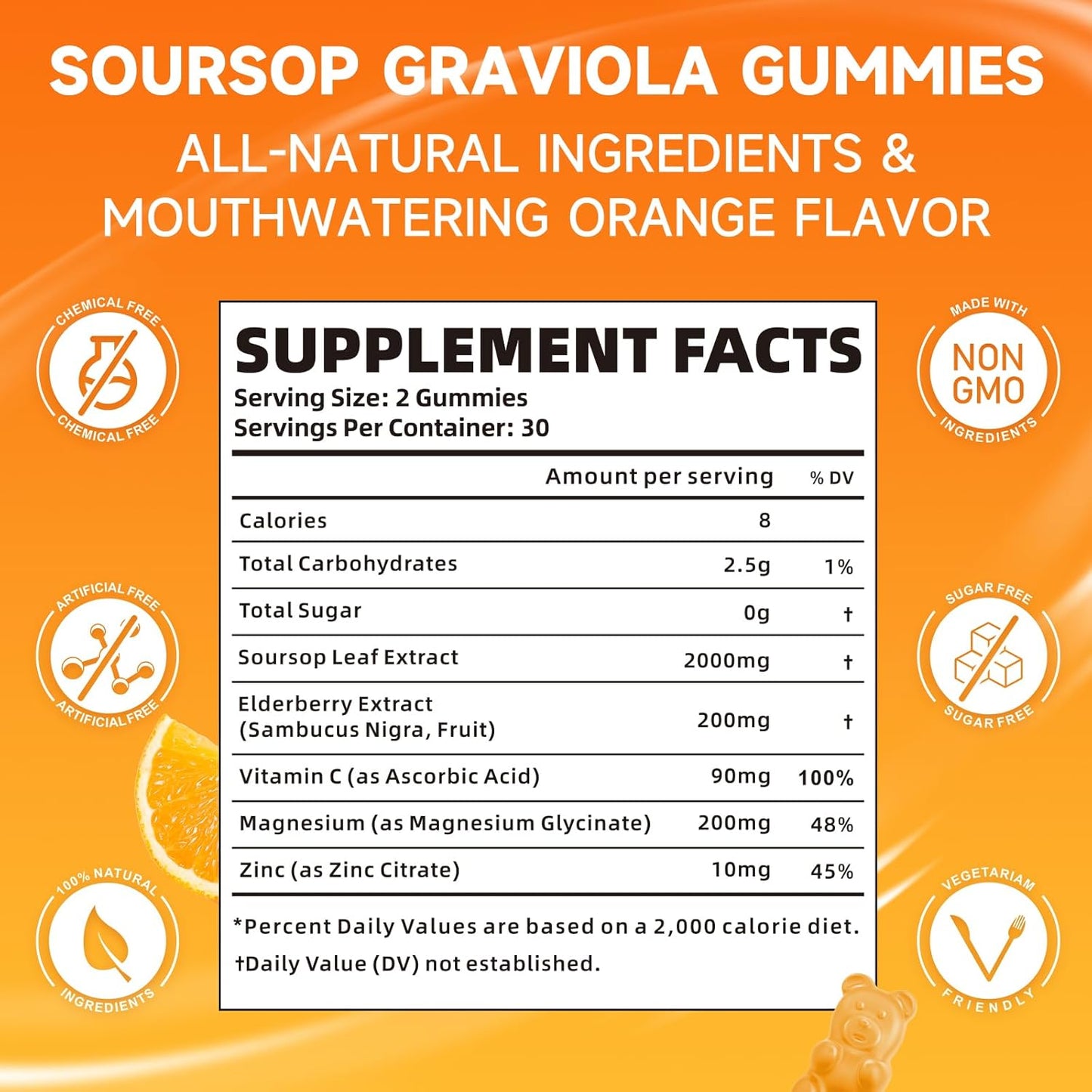 Immune-Boosting Soursop Graviola Gummies with Elderberry - 2000mg Soursop, 200mg Elderberry, Antioxidant-Rich, Enhanced Vitamin C, 120 Gummies, Gluten-Free, Vegan - BoostGo Australia
