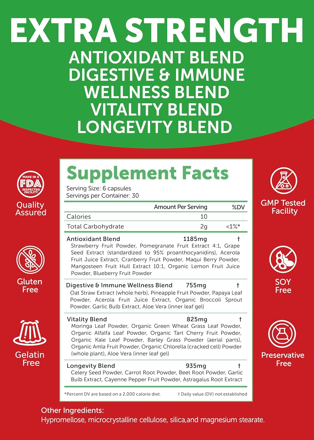 Immune Boosting Superfood Bundle with Irish Sea Moss, Fruits, Veggies, Black Seed Oil & Ashwagandha for Wellness Support