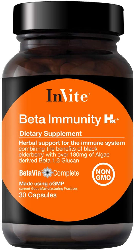 Immune-Boosting Supplement with Beta Glucans & Black Elderberry - 60 Capsules