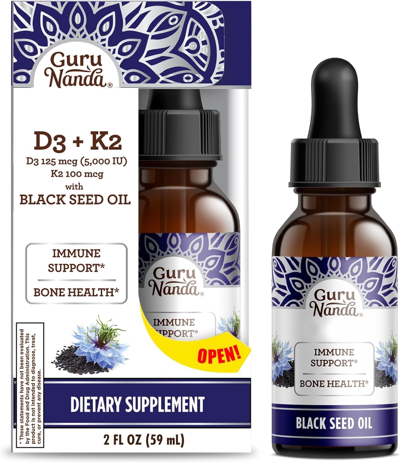 Immune Boosting Wellness Bundle: Liquid Ashwagandha & Black Seed Oil for Focus, Relaxation, and Support - Vegan & Non-GMO