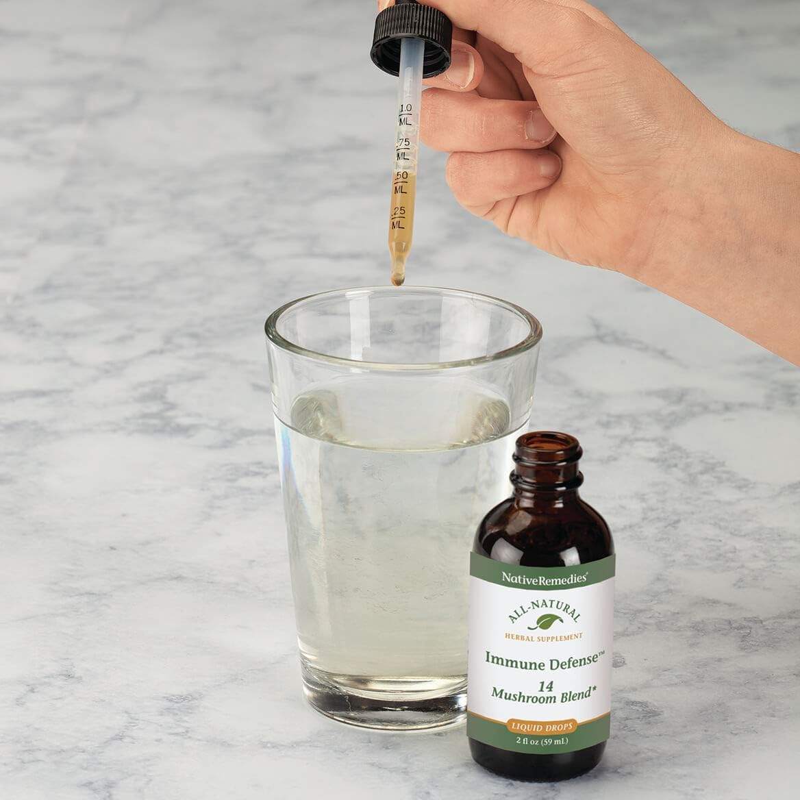 Immune Defense 14 Mushroom Blend Supplement for Optimal Immune System Health, 2 Fl oz