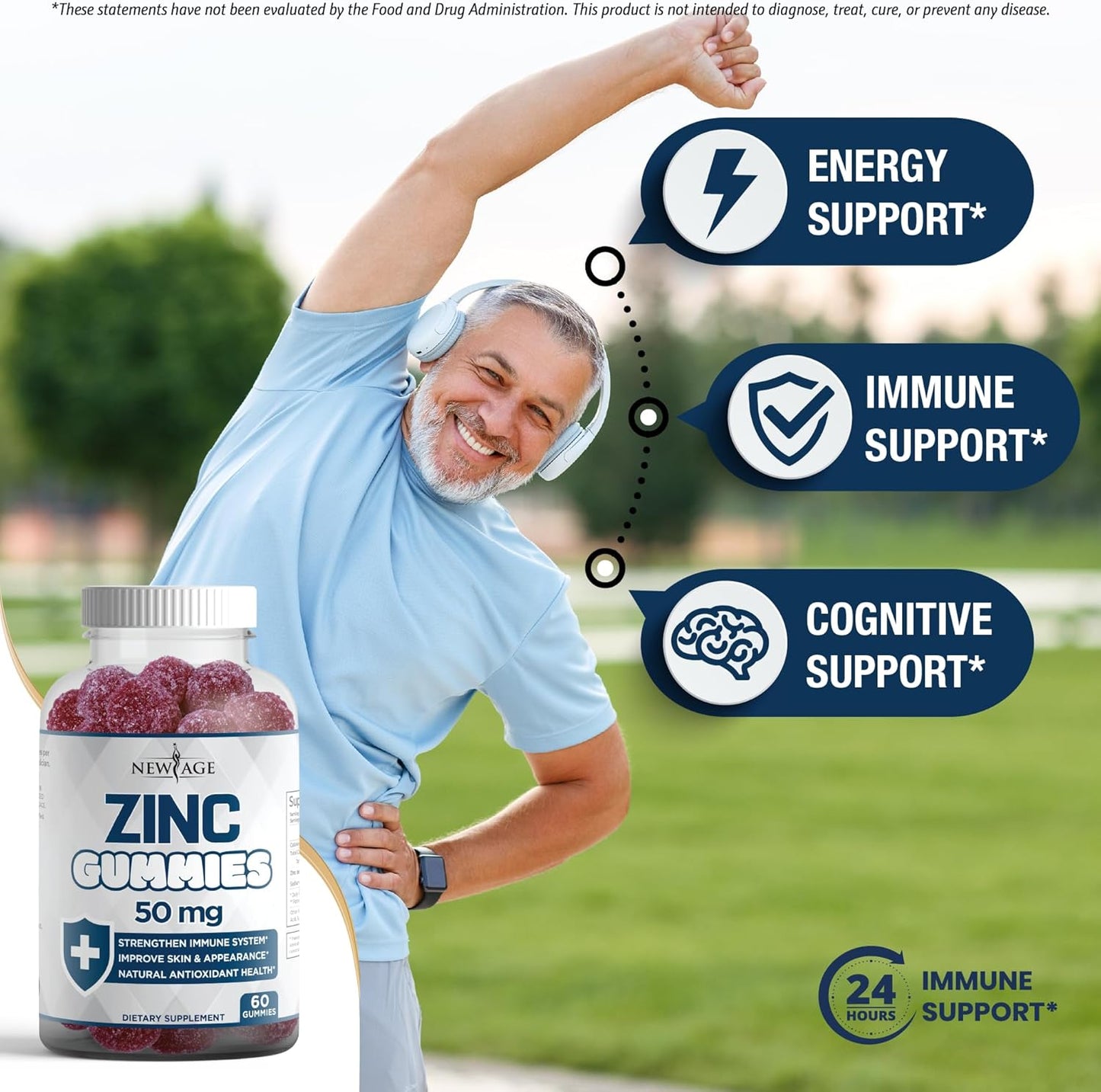 Immune Defense Combo: Vitamin D3 & Zinc Gummies - 2 Pack, 120 Count - Boost Immunity with High Potency Formula