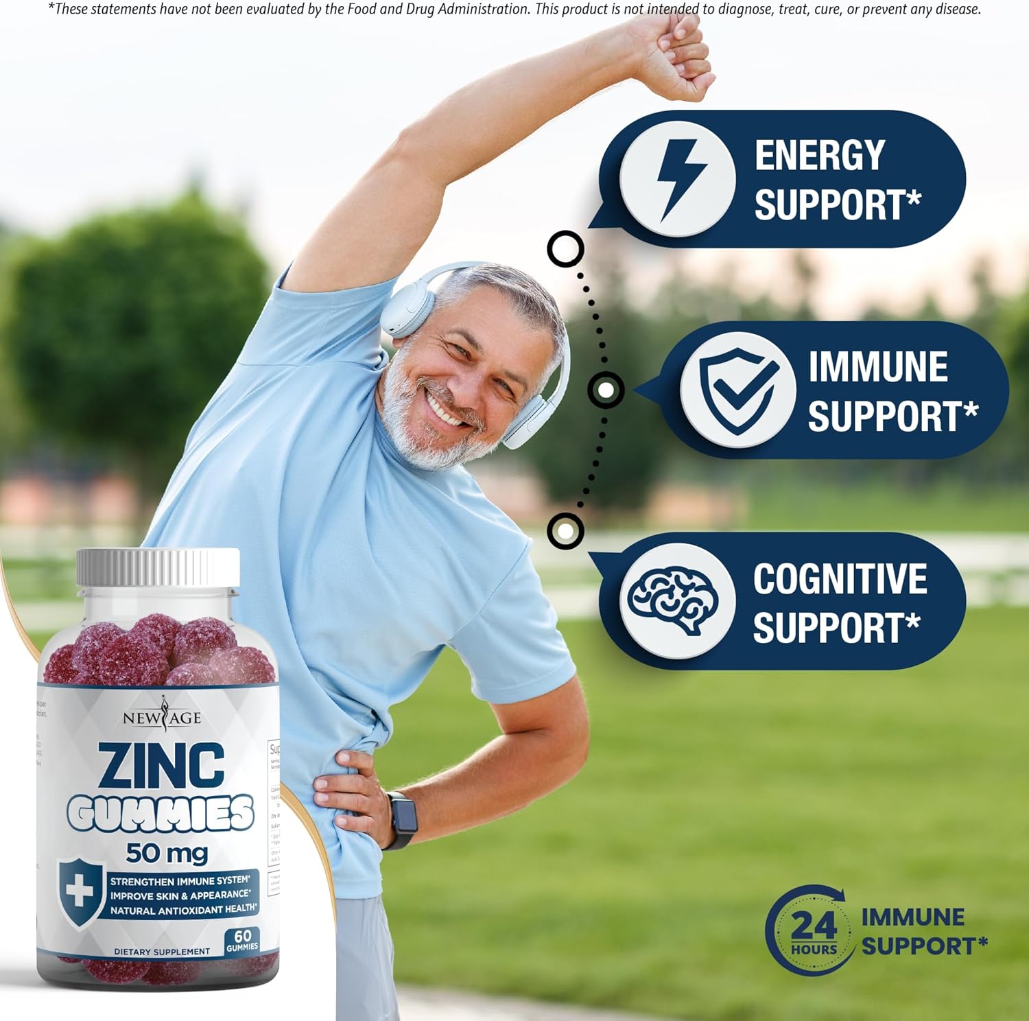 Immune Defense Combo: Vitamin D3 & Zinc Gummies - 2 Pack, 120 Count - Boost Immunity with High Potency Formula