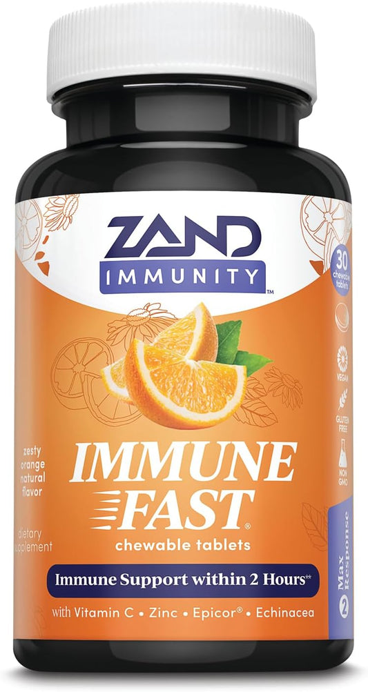 Immune Fast Zesty Orange Chews | Supports Immune System & Cell Health with EpiCor, Echinacea, 30 Tablets