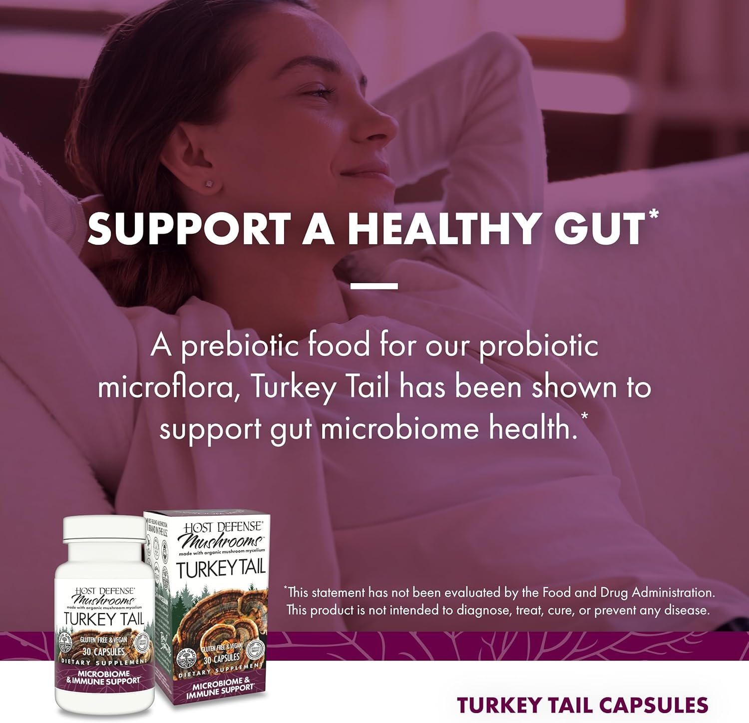 Immune Health Support Bundle: Stamets 7 & Turkey Tail Capsules - 120 Count & 30 Count - Boost Digestive & Immune Function