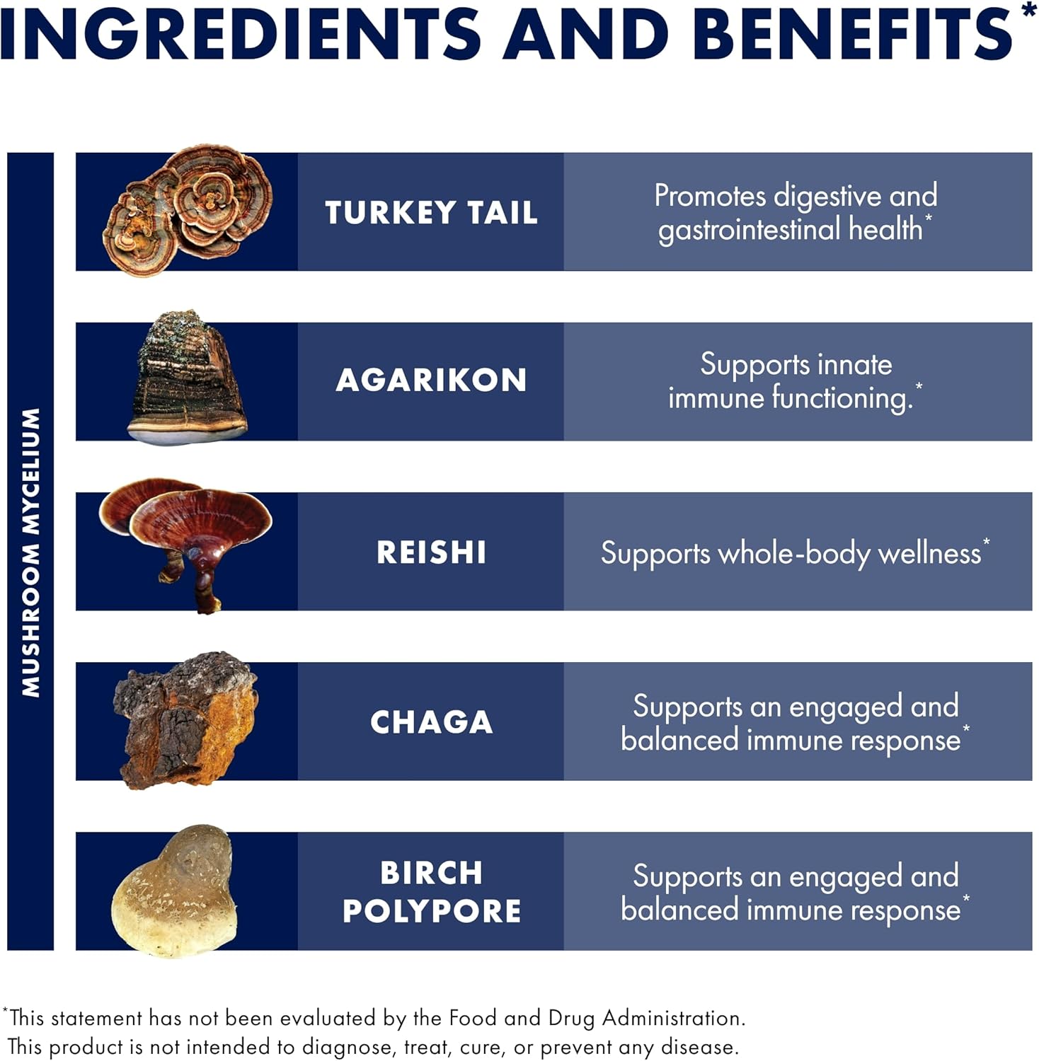 Immune Health Support Throat Spray with Chaga, Reishi, Turkey Tail - On-The-Go Immune Boost - Cinnamon Flavor - 1 fl oz