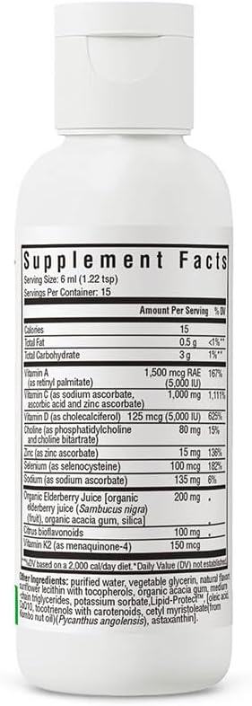 Immune Intensive Respiratory & Lung Health Support Supplement - Antioxidant Formula with Vitamin C, Zinc, & Vitamin D - 6 oz, 36 Servings