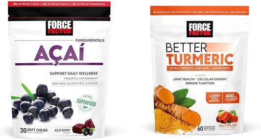Immune & Joint Support Soft Chews with Acai and Turmeric Curcumin, 30 & 60 Count