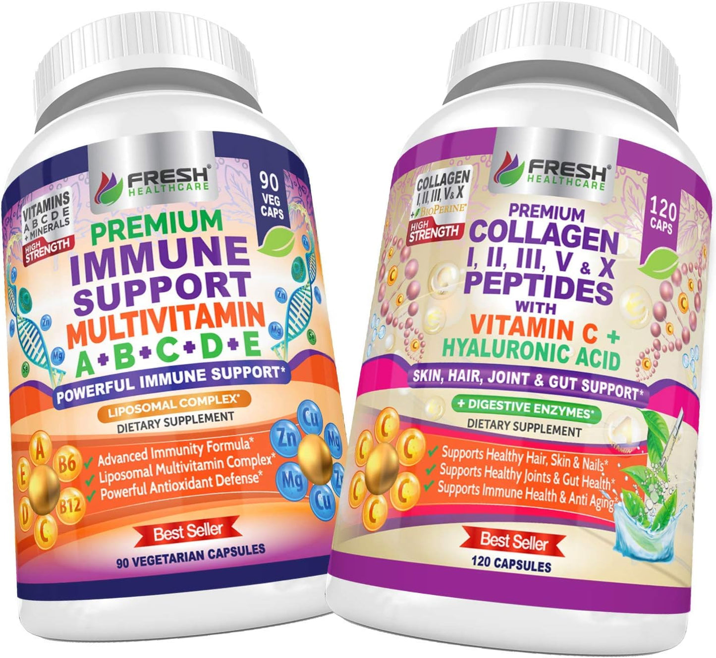Immune Multivitamin and Collagen Peptides Bundle for Optimal Health and Wellness