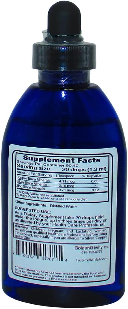Immune Perfecto: Colloidal Silver, Copper, and Zinc Trace Mineral Supplement - 4 oz.