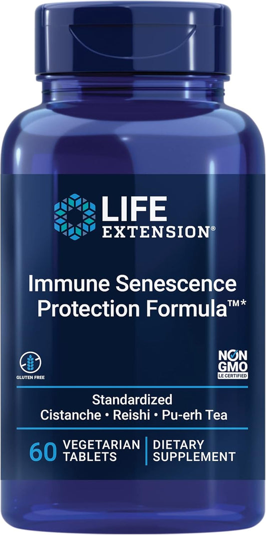 Immune Senescence Formula with Cistanche Reishi & PU-ERH Tea - 60 Vegetarian Tablets