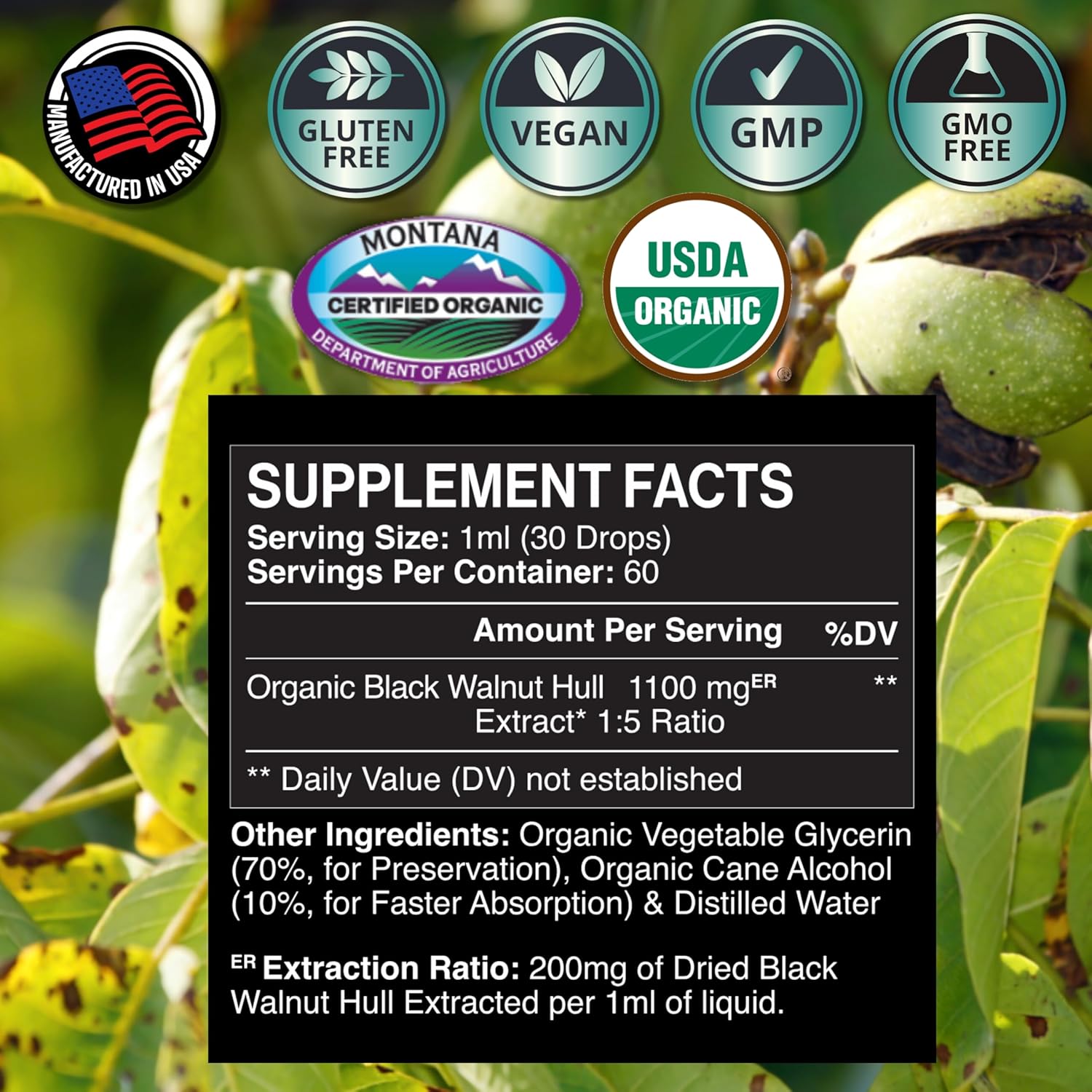 Immune Support Bundle: Green Black Walnut Tincture and Cryptolepis Sanguinolenta Capsules for Zenmen