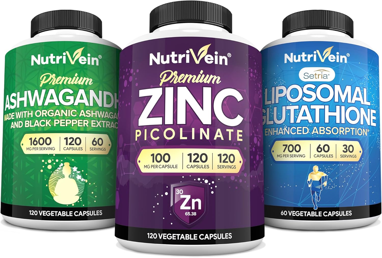 Immune Support Bundle: Sea Moss, Liposomal Glutathione, & Zinc Picolinate Supplements for Men & Women