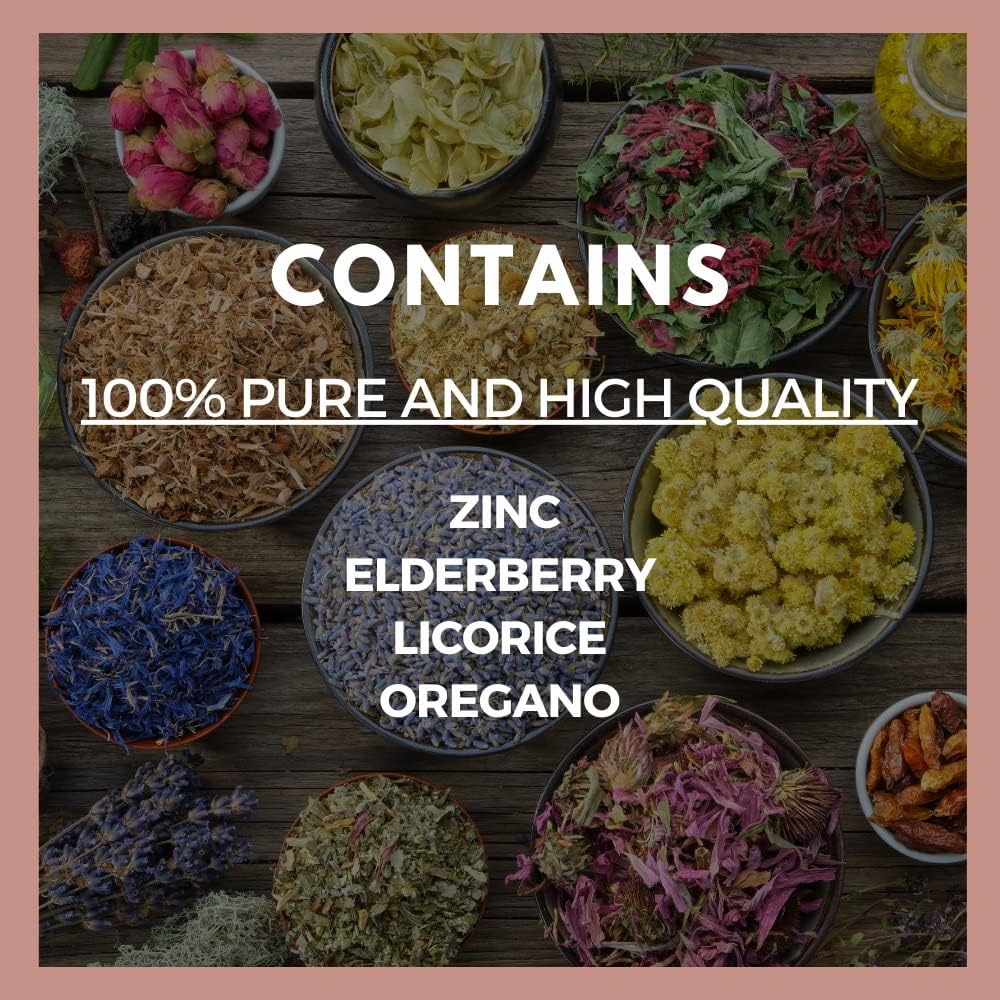 Immune Support Dietary Supplement with Elderberry, Licorice, and Oregano - 60 Vegan Capsules, Non-GMO, Gluten-Free, Dairy-Free