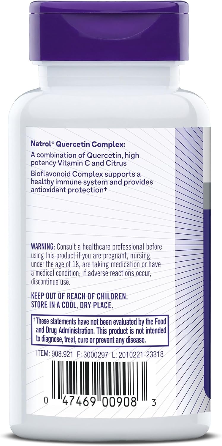Immune Support Dietary Supplement with Quercetin, Vitamin C, and Bioflavonoids - 50 Capsules