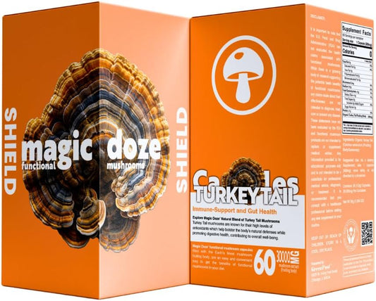 Immune Support & Digestive Health: 60 Turkey Tail Mushroom Capsules by MAGICDOZE