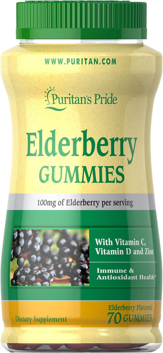 Immune Support Elderberry Gummy with Vitamin C, D & Zinc - 70 ct