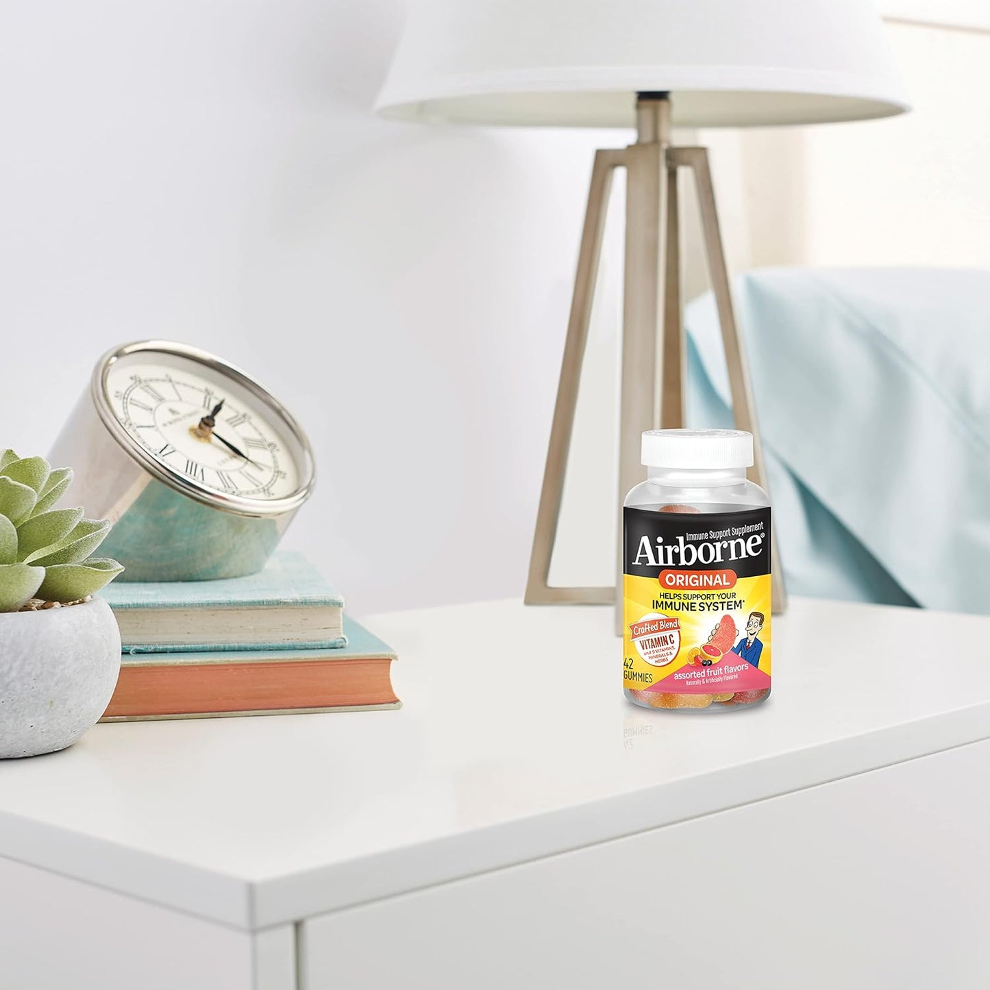 Immune Support Gummies - Airborne Vitamin C 750mg, Assorted Fruit, Gluten-Free (42 Count)