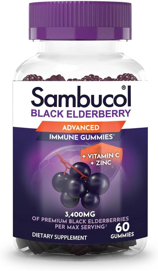 Immune Support Gummies with Elderberry, Zinc, and Vitamin C - 60 Count
