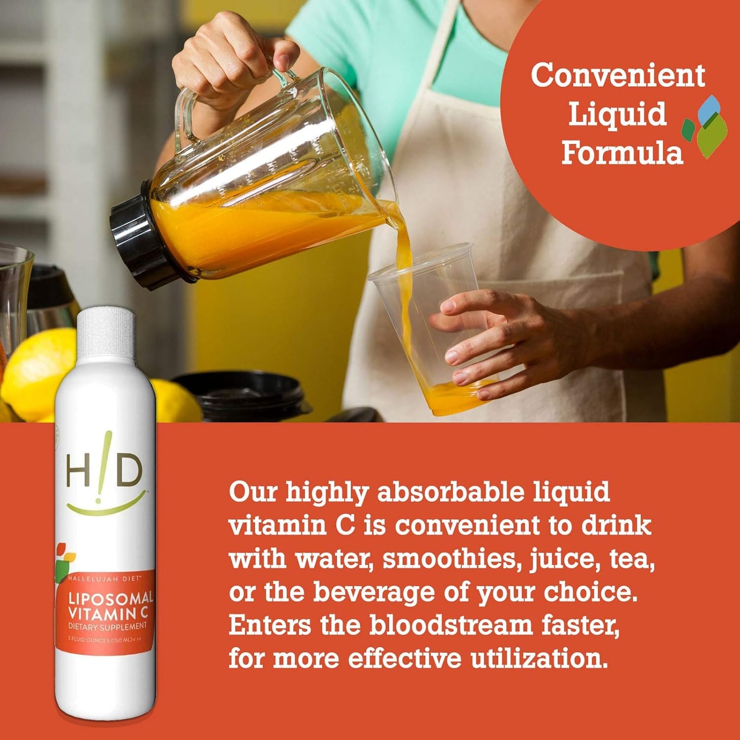 Immune Support Liposomal Vitamin C Liquid Supplement - 1.5 Ounce Bottle, High Absorption Formula