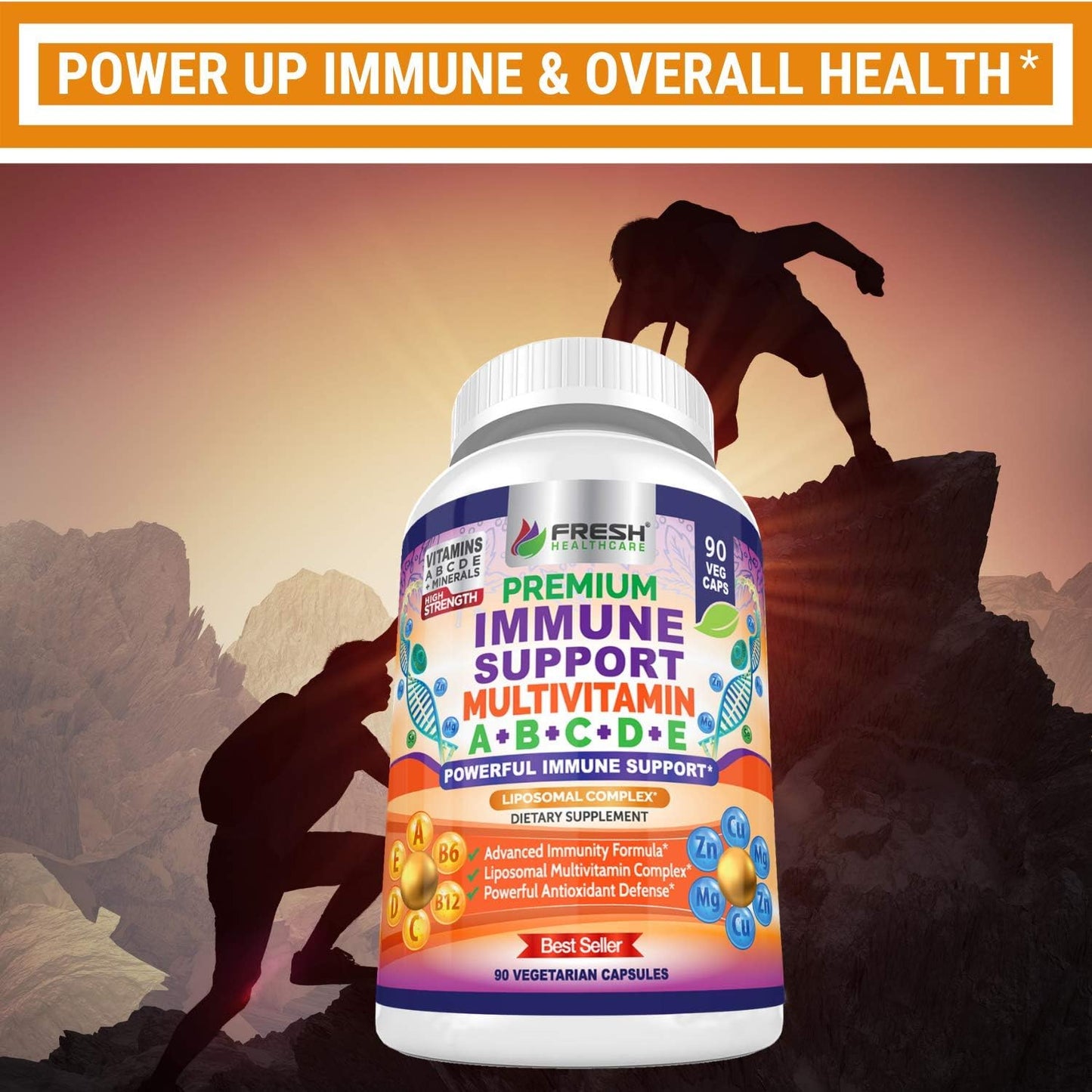 Immune Support Multivitamin for Men and Women with Liposomal Complex - Daily Antioxidant Boost - 90 Vegan Capsules - BoostGo Australia
