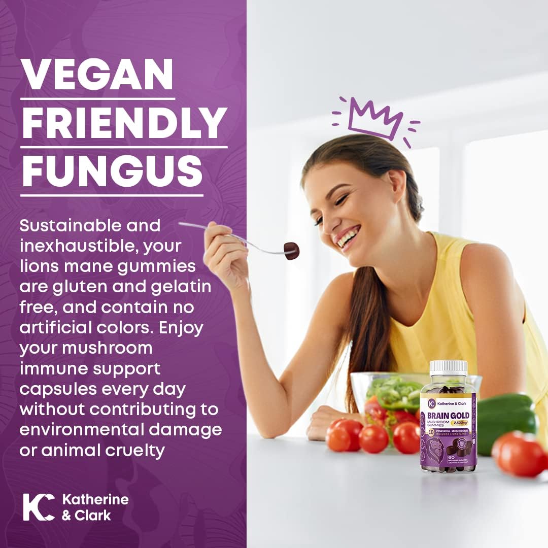 Immune Support Mushroom Gummies with Raspberry Flavor - Daily Well-Being Supplement