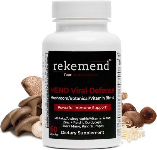 Immune Support Mushroom Supplement with Lions Mane, Cordyceps, and Reishi Extracts - 60 Capsules