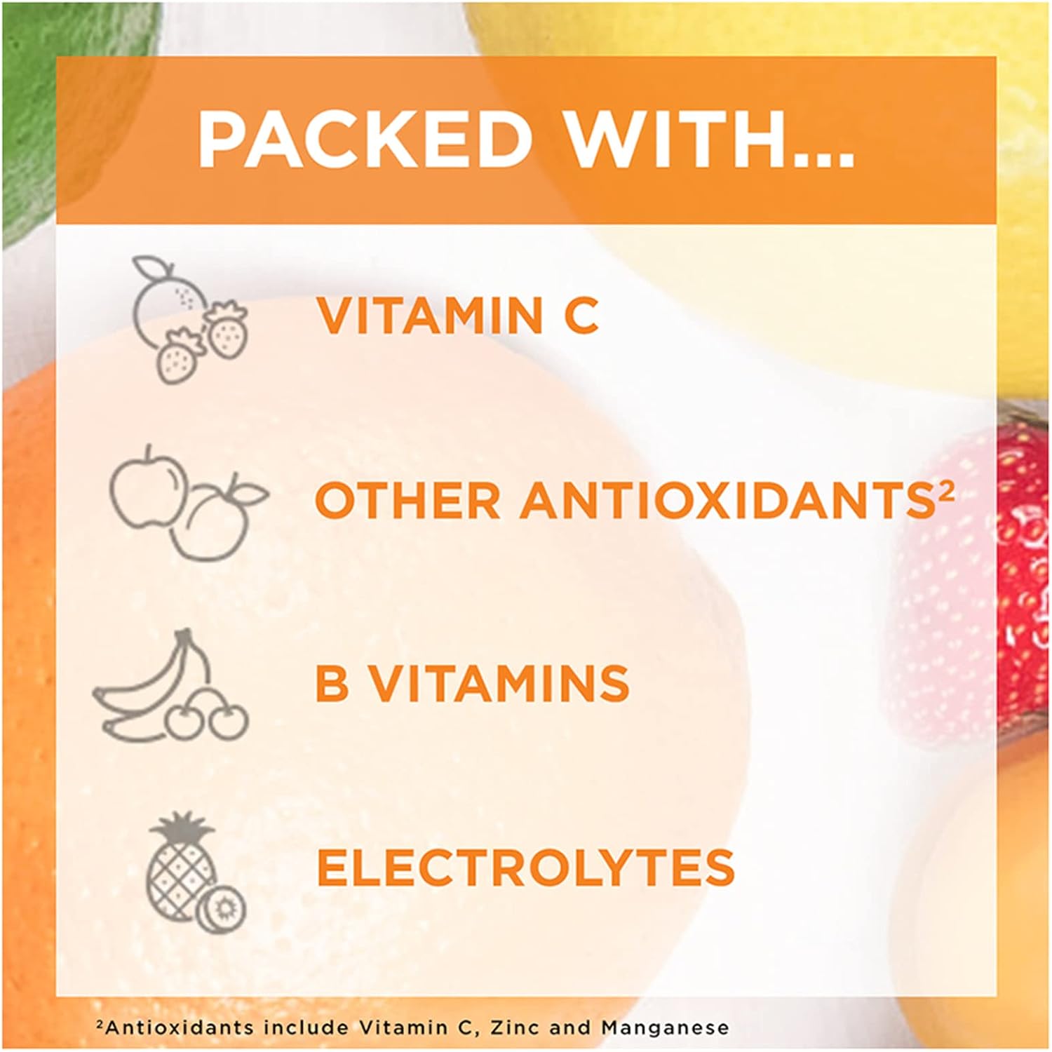 Immune Support Powder with 1000mg Vitamin C, Zinc, B Vitamins, and Electrolytes - 30 Count