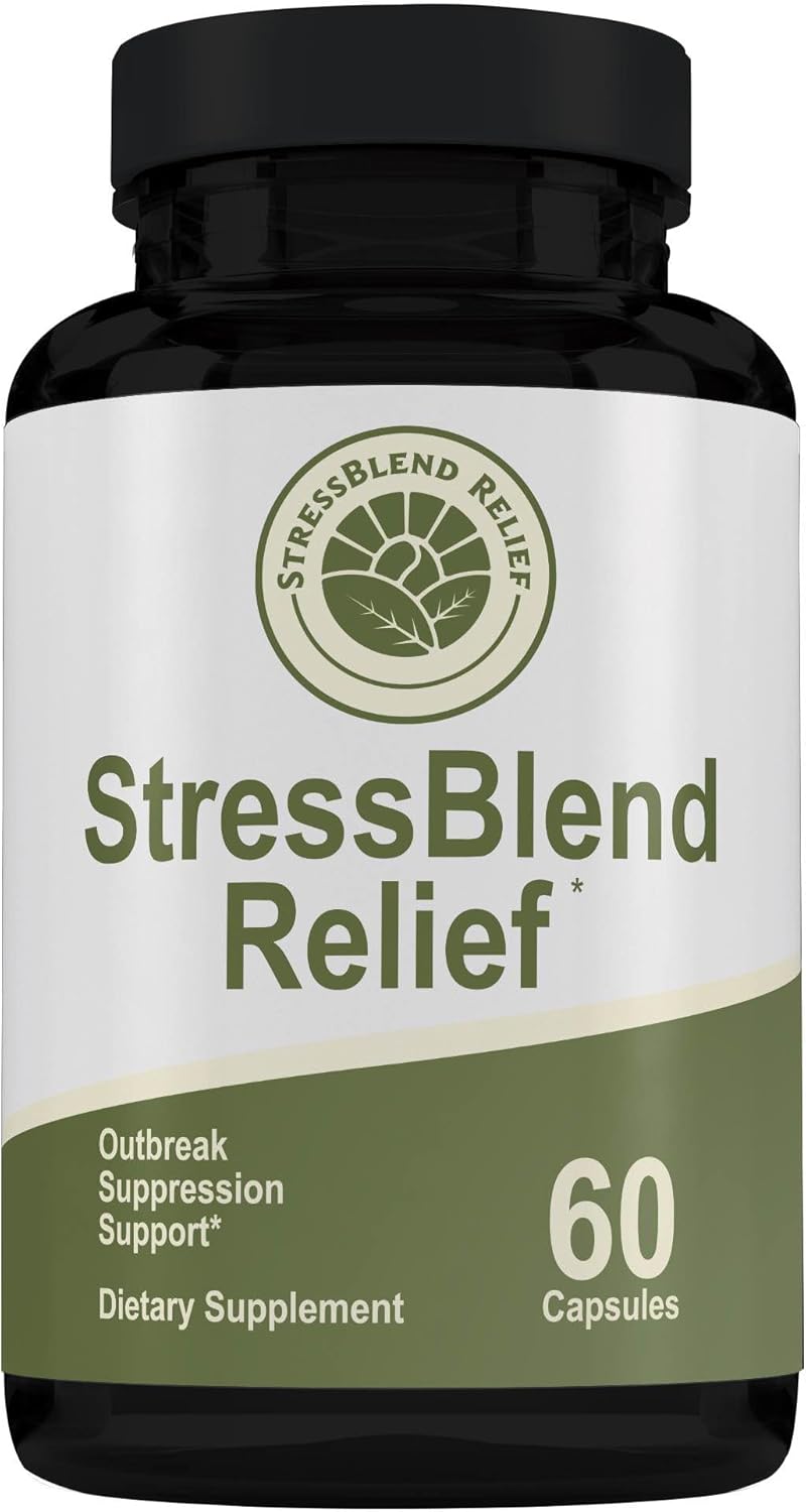 Immune Support Stress Relief Supplement - 60 Capsules for Outbreak Suppression, 30-Day Supply
