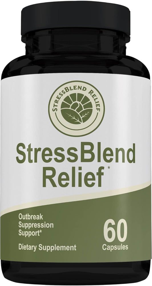 Immune Support Stress Relief Supplement - 60 Capsules for Outbreak Suppression, 30-Day Supply