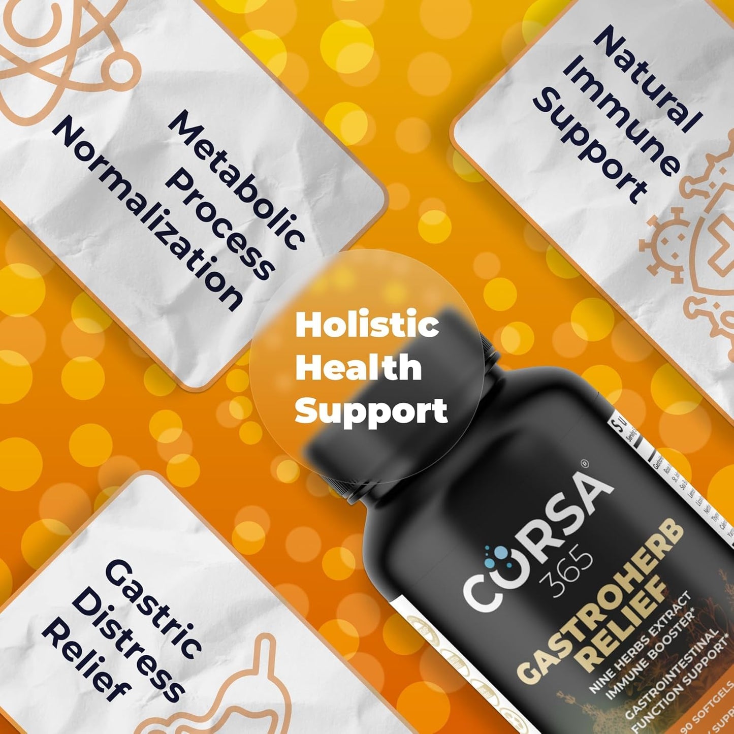 Immune Support Supplement with 9 Herb Extracts for Digestive Health - 90 Softgels
