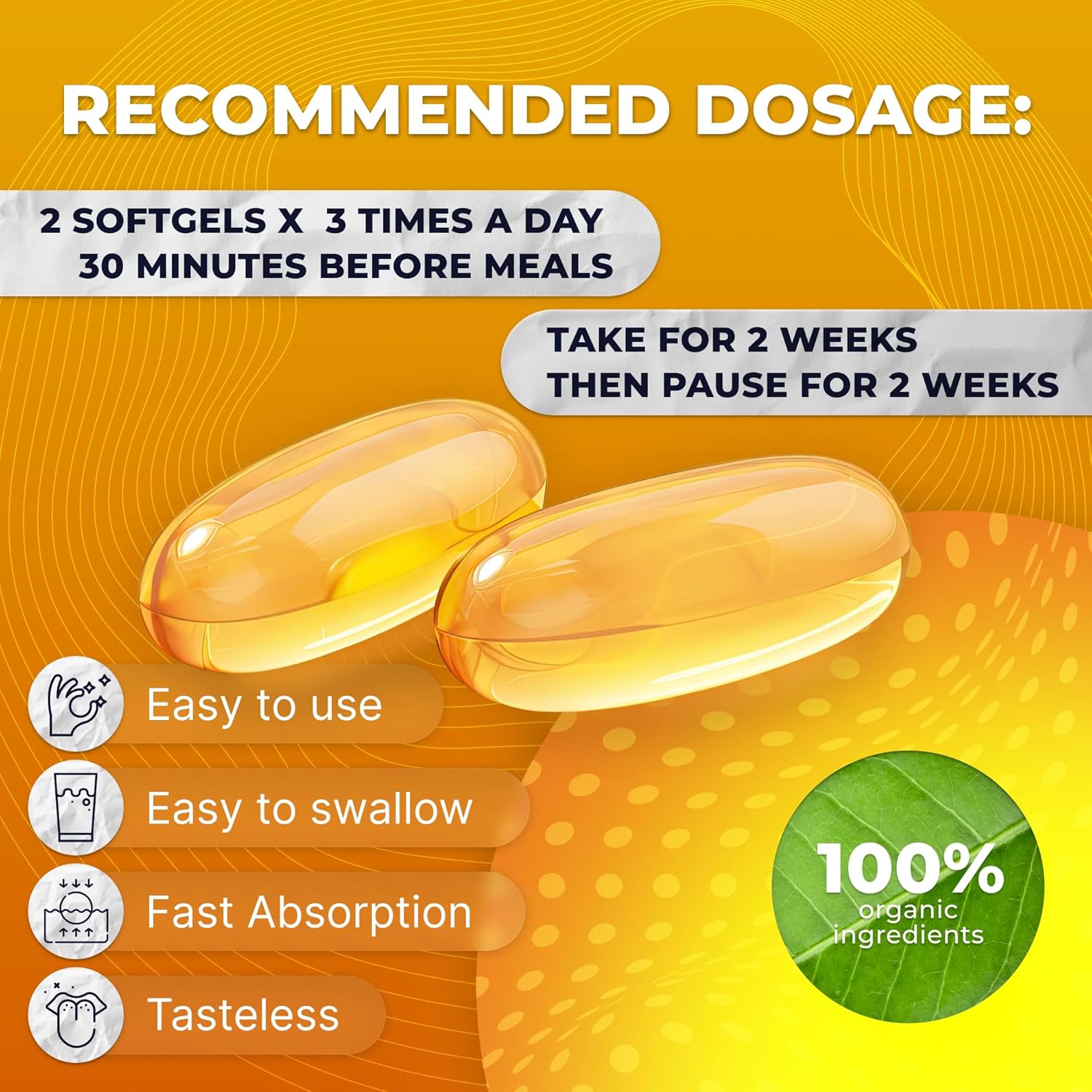 Immune Support Supplement with 9 Herb Extracts for Digestive Health - 90 Softgels