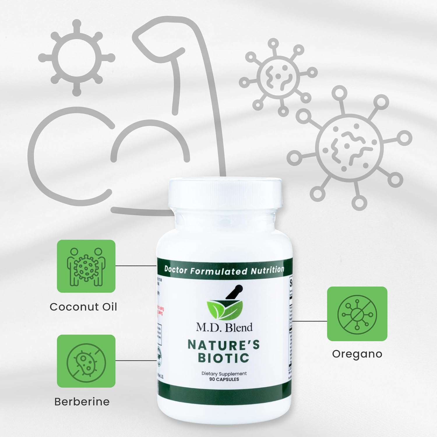 Immune Support Supplement with Berberine, Oregano, Garlic, Magnesium, Zinc - Expert Formulated for Wellness - 90 Capsules