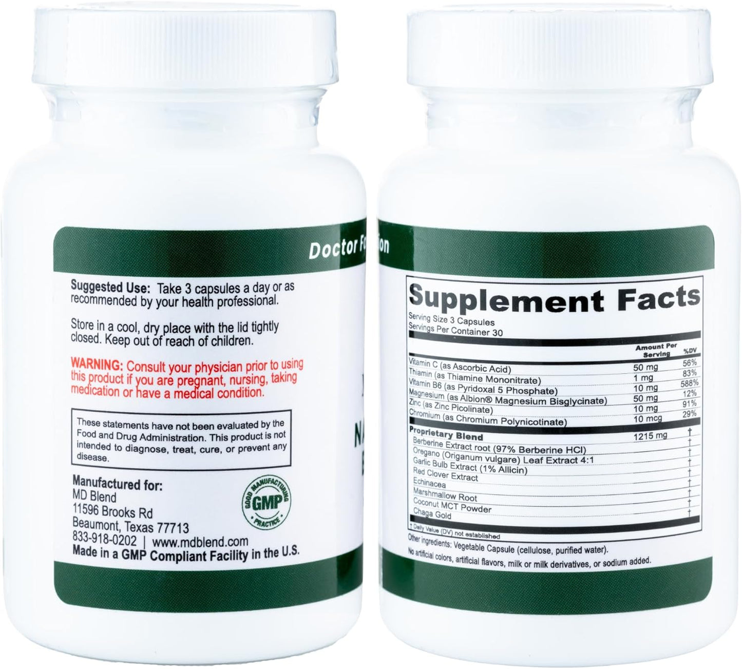 Immune Support Supplement with Berberine, Oregano, Garlic, Magnesium, Zinc - Expert Formulated for Wellness - 90 Capsules