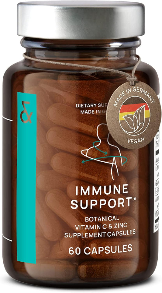 Immune Support Supplement with Echinacea, Vitamin C, Zinc, Andrographis - Vegan Immunity Boost - 60 Capsules